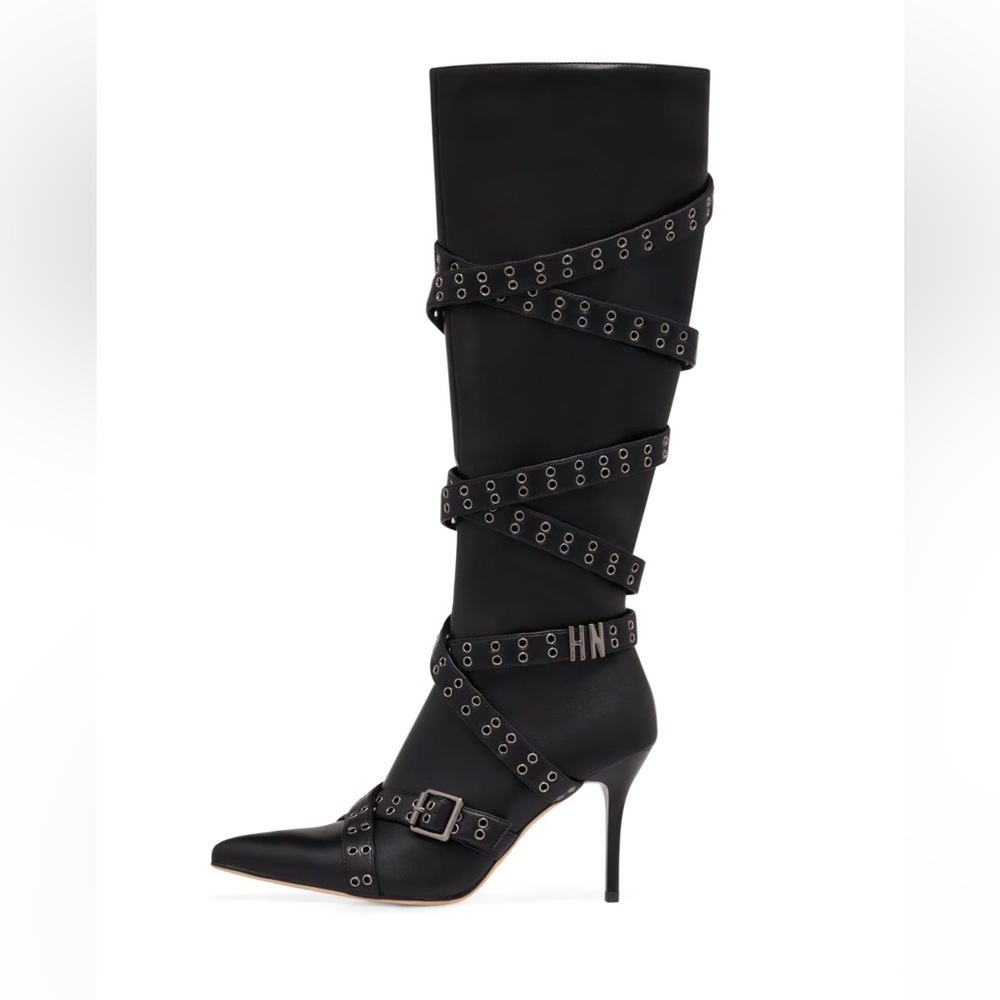 Nii Hai Strappy Black Boots